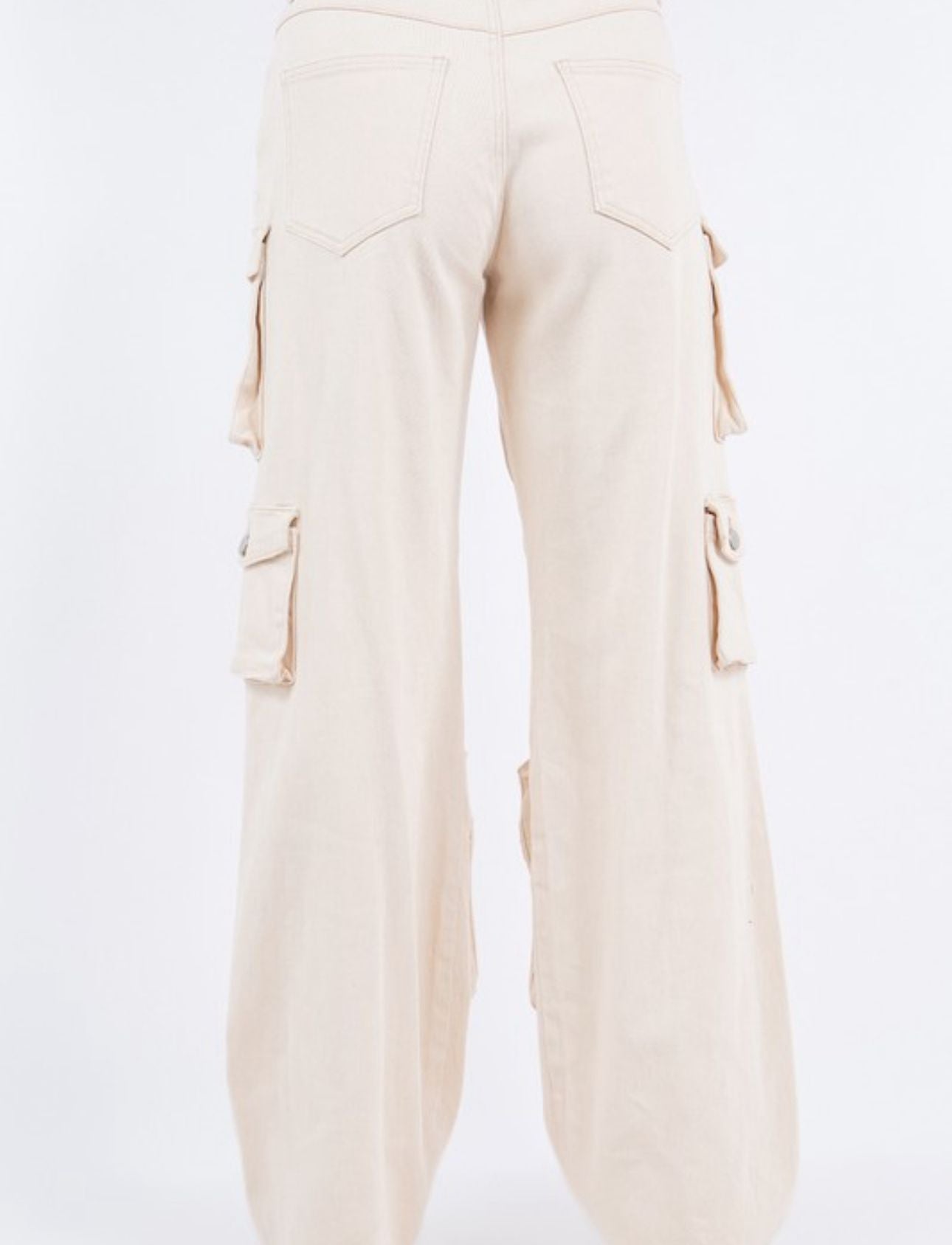 HIGH WAIST WIDE LEG POCKET CARGO
