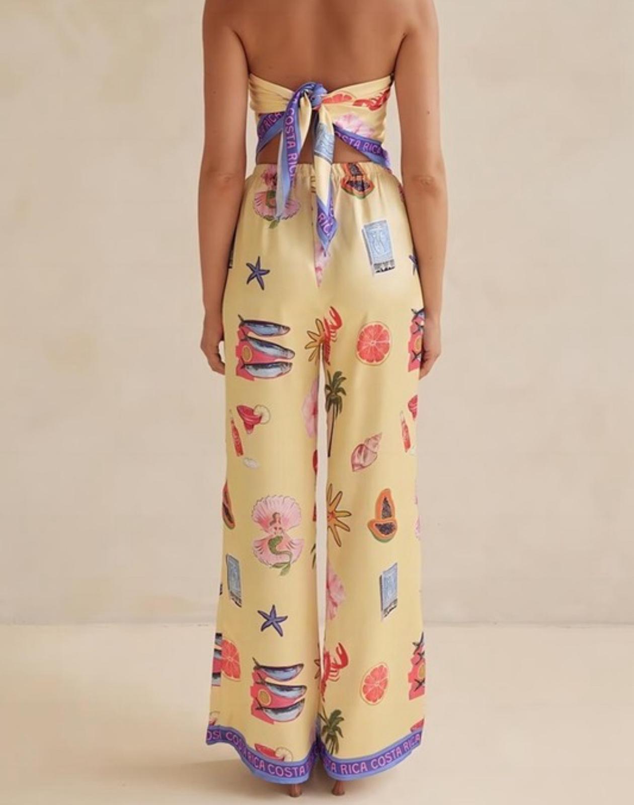 Printed Sleeveless Tube Top And Pants